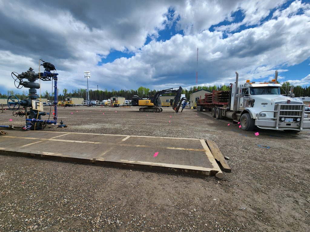Rig mats used on site in BC
