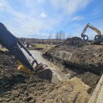 emergency culvert repair by Great Northern Bridgeworks in progress
