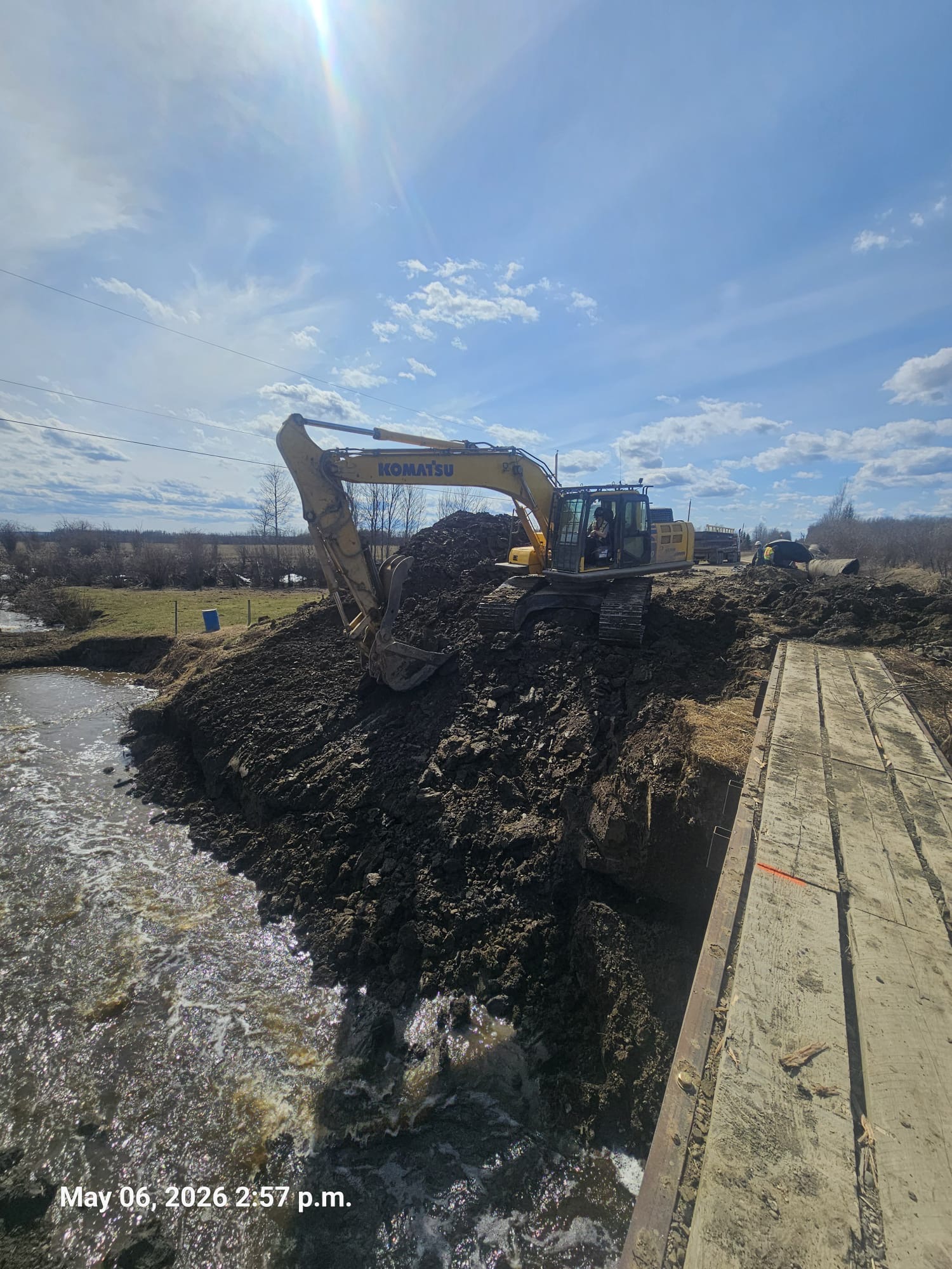 Great Northern Bridgeworks emergency culvert repair 8 emergency culvert repair by Great Northern Bridgeworks in progress